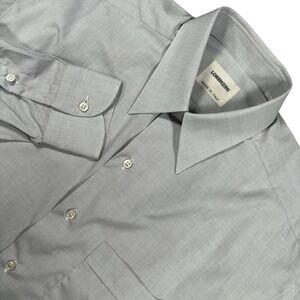 Lorenzini Italian Dress Shirt Mens 15.5 Gray Lightweight Luxury Made Italy NWT